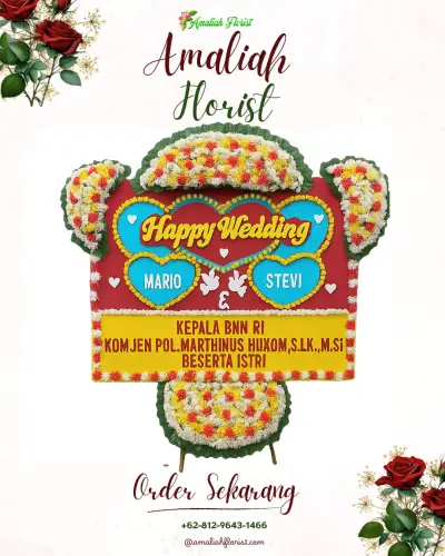 Karangan Papan Bunga Pernikahan di Jeruk